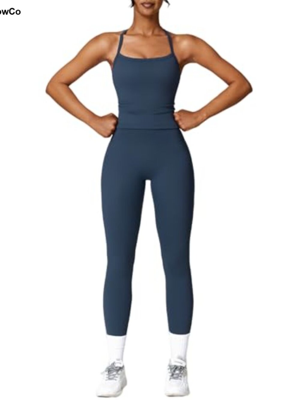 2 Piece Workout Set High Waisted Seamless Butt Lifting Leggings Sports Bra Set